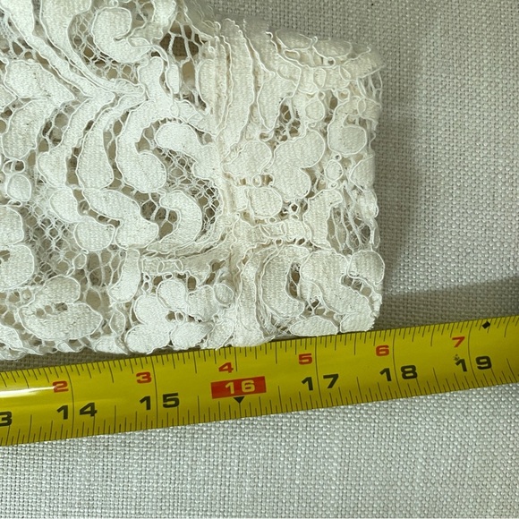 ZARA Cream Ivory Lace Button Down Polo Jacket size XS - Picture 11 of 11
